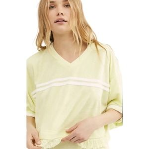 Free People Intimately Field Day Pullover-Yellow/Green-Size Small